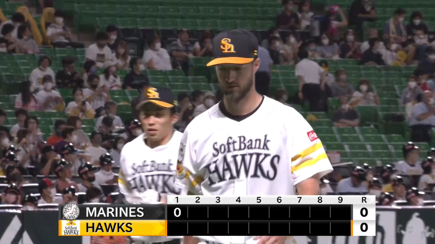 1回表・Hレイ 初回を3者凡退に抑えて素晴らしいスタートを切る!!