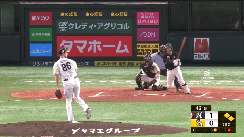 3回表・M中村奨吾 キャプテンの一振り!! チームに貴重な追加点をもたらすタイムリーヒット!!