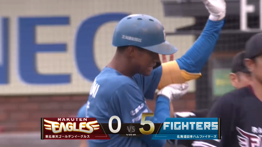 6回表・F万波中正 レフト前へダメ押しのタイムリーヒット!! さらに点差を広げる!!