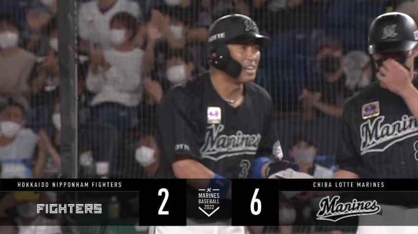 8回裏・M角中勝也 流石のバットコントロール!! センターへタイムリーヒットを放つ!!