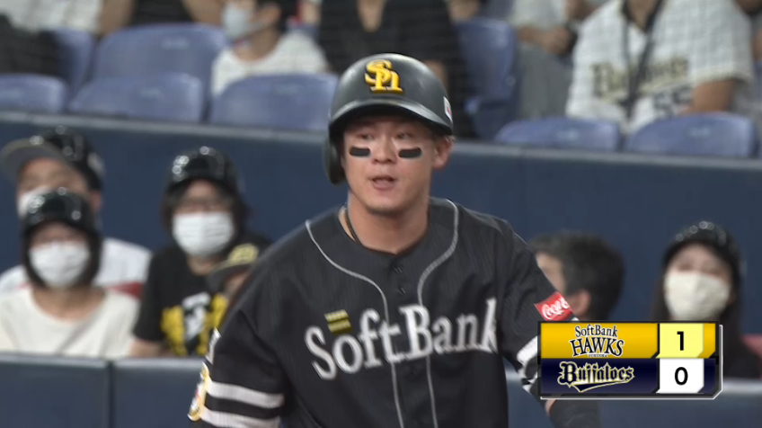 1回表・H牧原大成 首位攻防戦で貴重なタイムリー!! 内野安打で先制点を奪う!!