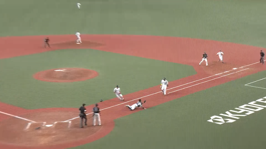 9回表・B頓宮裕真 ピッチャーを救う好プレー!! バント小フライをダイビングキャッチする!!