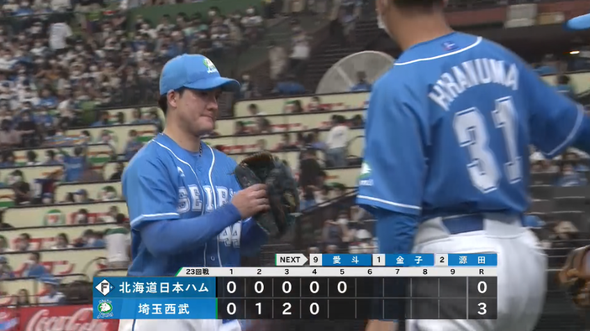 5回表・L與座海人 5回97球無失点の好投で自身初の10勝目を挙げる!!