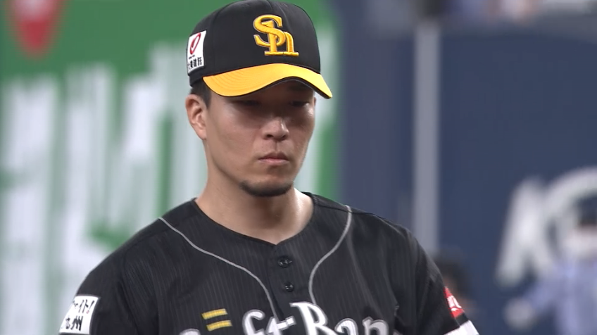 7回裏・H千賀滉大 渾身のストレートで三振を奪う!! 7回5奪三振2失点の粘りの投球!!