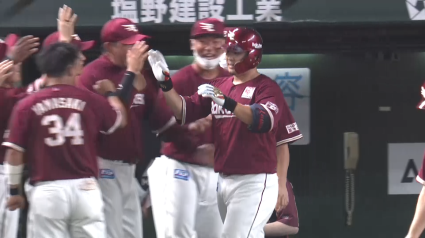 11回表・E浅村栄斗 フルカウントからの1球を捉えた!! 第27号ソロホームランで再び勝ち越し!!