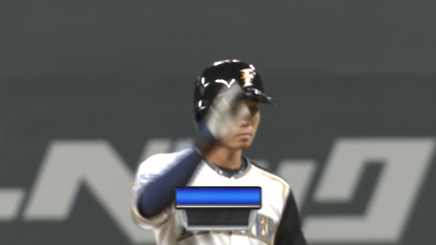 6回裏・F中島卓也 初球を捉えた打球は1塁線を抜けるタイムリー2ベースヒット!!