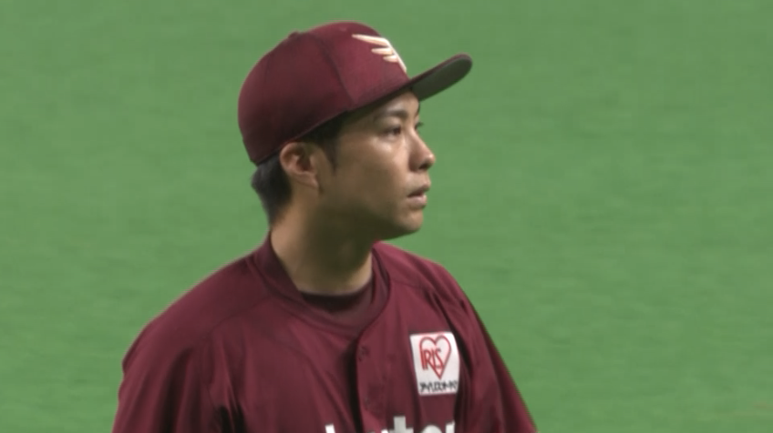 7回裏・E辛島航 最後はダブルプレー!! 7回被安打1無失点の好投!!