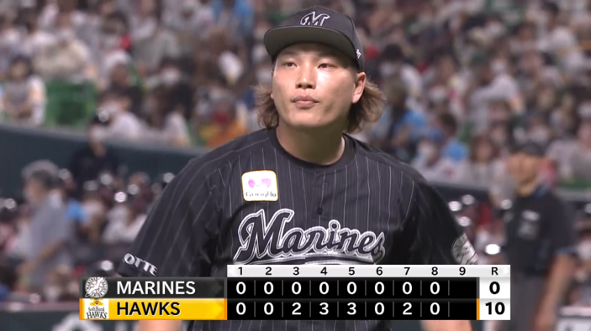 8回裏・M岩下大輝 3球三振!! この回を1奪三振、無失点に抑える好投!!