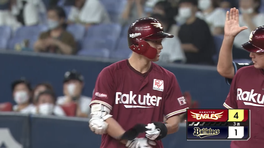 3回表・E辰己涼介 ファーストストライクを狙い打ちタイムリーヒット!!