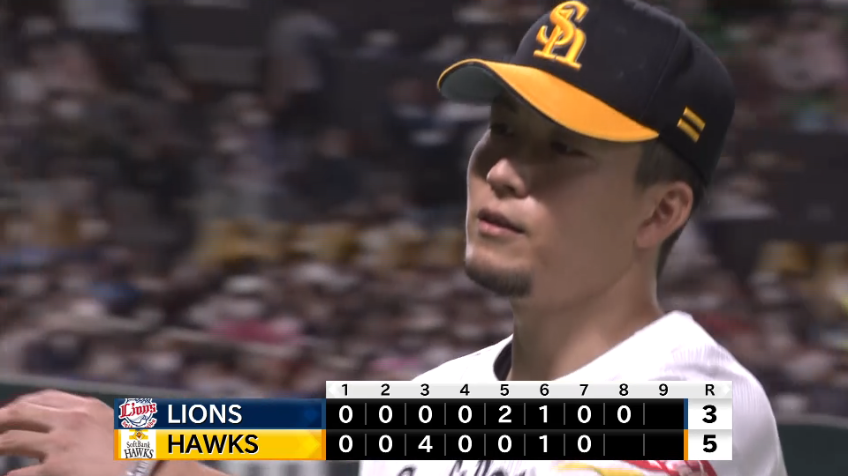 8回表・H千賀滉大 これぞエース!! 8回11奪三振の力投!!