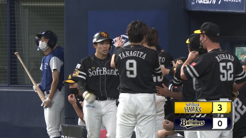 7回表・H野村勇 フルカウントからライトスタンドへのホームランを放ち、点差を広げる!!