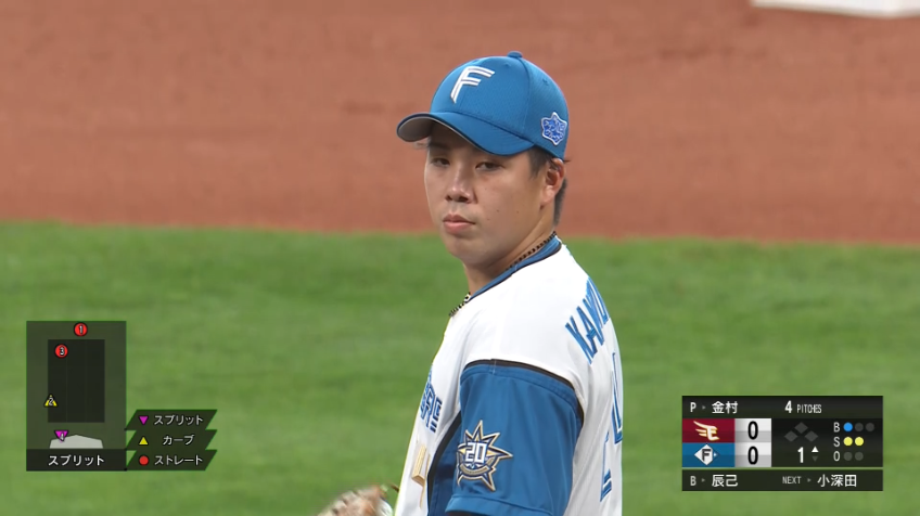 1回表・F金村尚真 プロ初登板 最初の打者から三振を奪う!!