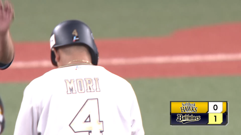 3回裏・B森友哉 センターへの先制タイムリー2ベースヒットを放つ!!