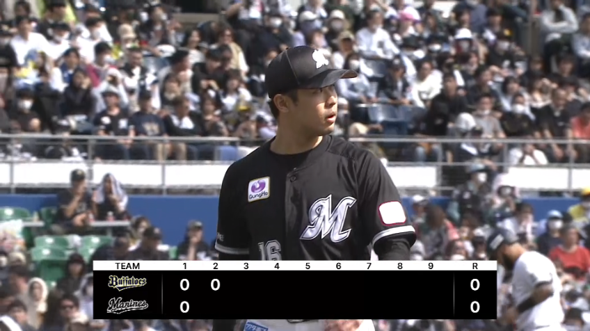 2回表・M種市篤暉 ピンチ招くも落差の大きいフォークで三振を奪い切り抜ける!!