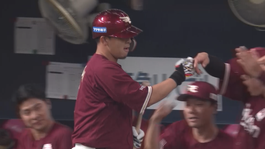 9回表・E浅村栄斗 本日2本目!! バックスクリーン左に飛び込むホームランを放ち、プロ通算1000打点を達成!!