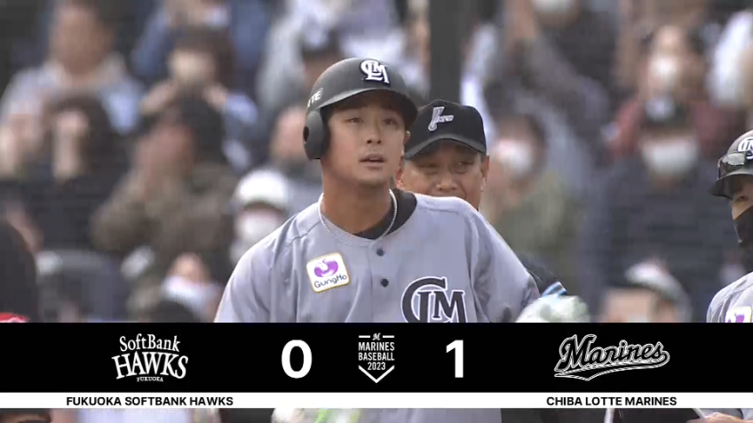 5回裏・M平沢大河 声援に応えた!! 満塁のチャンスでライトへのタイムリーヒットを放ち、先制!!