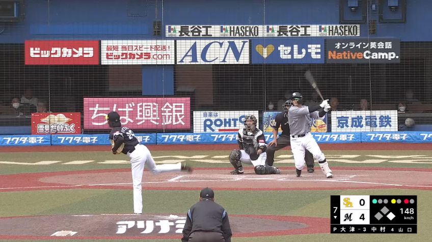 7回裏・M中村奨吾 勝利を引き寄せる一打!! ライトへタイムリーヒットを放ち、追加点!!