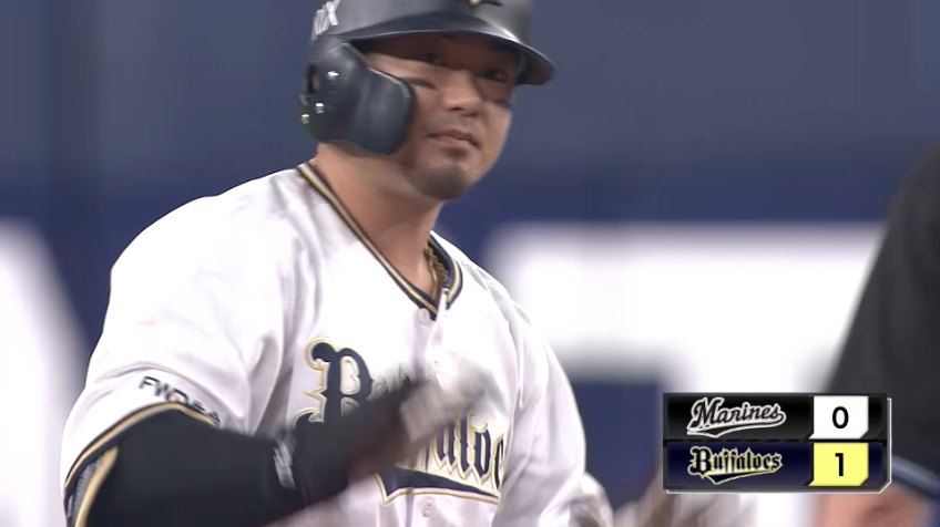 1回裏・B森友哉 豪快に引っ張ってライト方向へ先制タイムリー!!