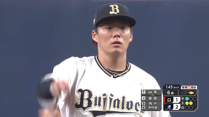 6回表・B山本由伸 6回6奪三振1失点の好投!!