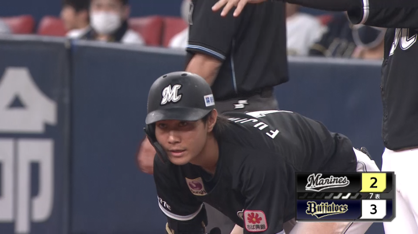 7回表・M藤原恭大 タイムリーヒットを放ち1点差に迫る!!