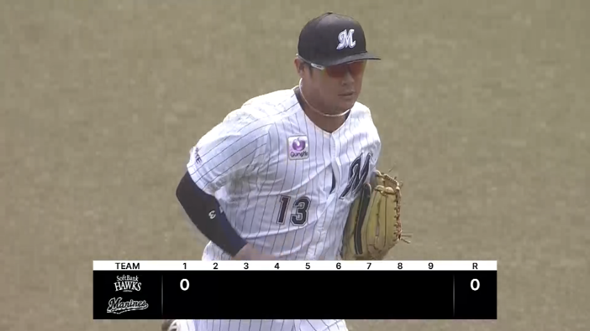 1回表・M平沢大河 強風の中でのピンチを救うランニングキャッチ!!