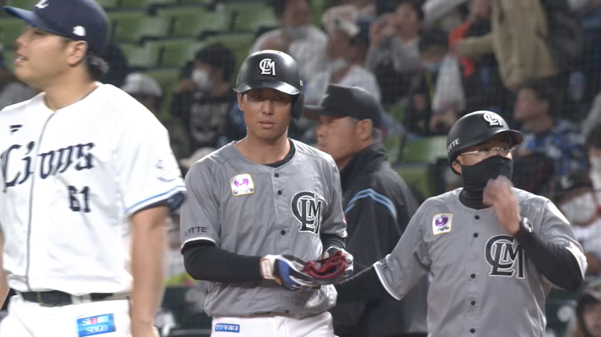 6回表・M茶谷健太 本日猛打賞!! 狙いすました打球は一塁線を破るヒットとなる‼