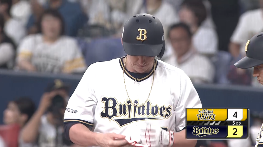 5回裏・Bシュウィンデル レフトへのタイムリーヒットを放つ!!