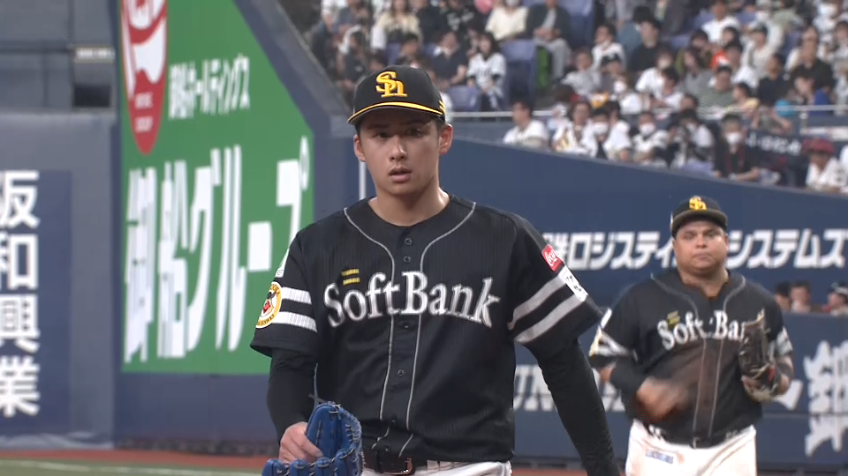 7回裏・H板東湧梧 最後は低めのストレートで見逃し三振を奪う!!