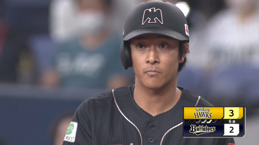 6回表・H柳町達 レフトへの勝ち越しタイムリーヒットを放つ!!