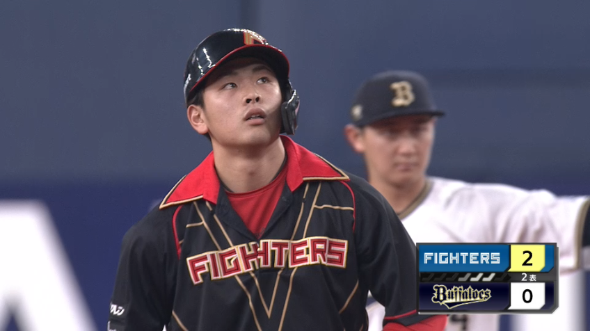 2回表・F野村佑希 右中間を破る2点タイムリー2ベースヒットで先制!!