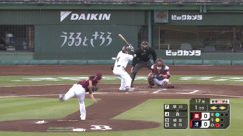 1回裏・E早川隆久 初回いきなりピンチを迎えるも無失点に抑える!!