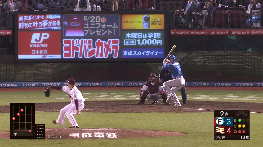 9回表・E松井裕樹 気迫のこもる投球で空振り三振を奪い、試合終了!!
