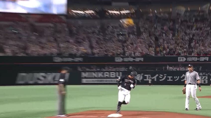 5回裏・H牧原大成 帰ってきたジョーカー!! 復帰初戦で第1号同点2ランホームラン!!