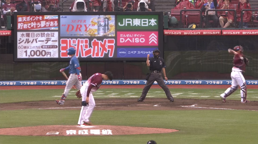 9回表・E荘司康誠 気迫あふれる投球!! 自己最長9回を3者連続三振で抑える好投!!