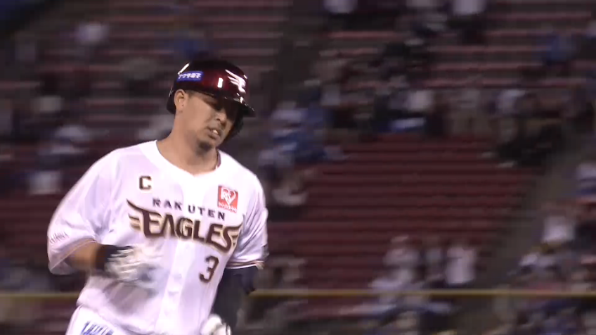 9回裏・E浅村栄斗 意地の一発!! 膝をつきながらのホームランで1点差に縮める!!