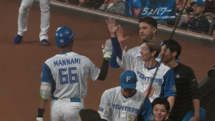 6回裏・F万波中正 2打席連発!! 第11号勝ち越しのソロホームランを放つ!!