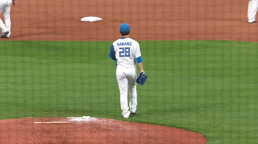 7回表・F河野竜生 好フィールディングでダブルプレーに打ち取る!!