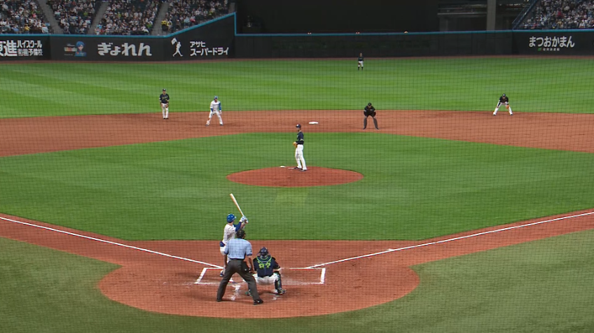 2回裏・F松本剛 流石の一打!! 逆方向へタイムリー2ベースヒットを放つ!!