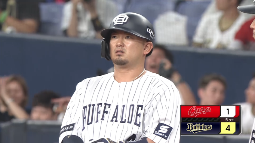 5回裏・B森友哉 痛烈な一打!! ファーストへの2点タイムリー内野安打を放つ!!