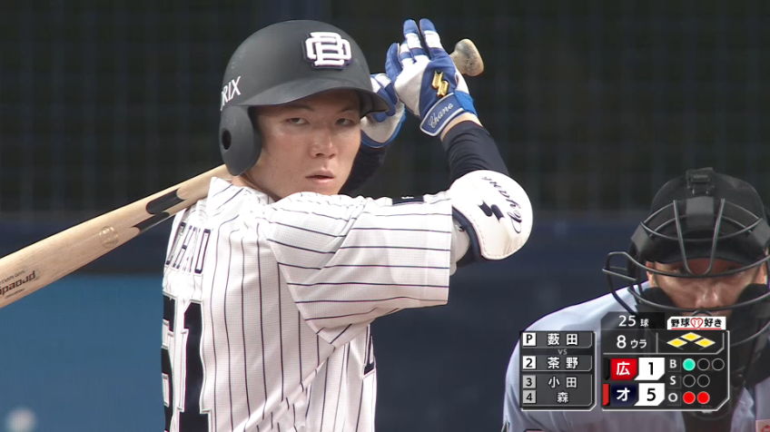 8回裏・B茶野篤政 プロ初アーチ!! ライトスタンドへ満塁ホームランを放つ!!