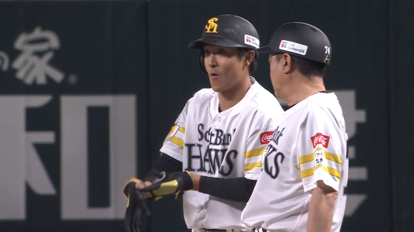 1回裏・H柳町達 華麗な流し打ち!! レフトへ先制の2点タイムリーヒットを放つ!!