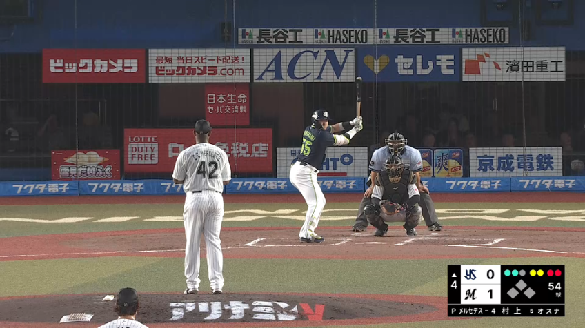 4回表・Mメルセデス 低い球で攻め切った!! 強打者から空振り三振を奪う!!