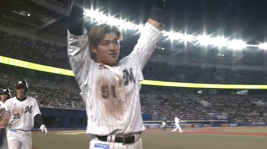 7回裏・M山口航輝 点差を突き放す4番の一発!! 左中間方向へ3ランホームランを放つ!!