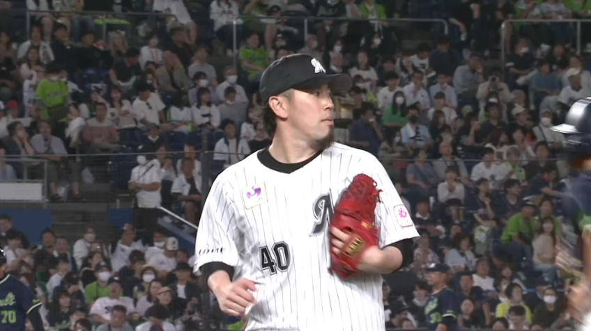 8回表・M西村天裕 防御率0.00継続中!! 最後は空振り三振を奪い3者凡退に抑える!!