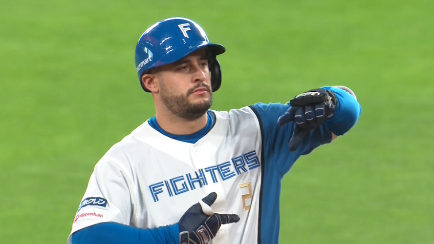 1回裏・Fマルティネス 1・2番で幸先よく先制!! レフトへタイムリー2ベースヒット!!