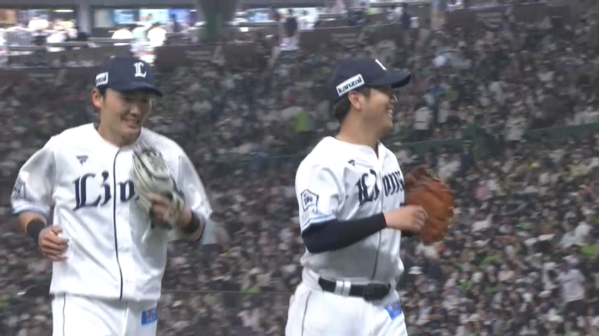 8回表・L平沼翔太 流れるような動きでダブルプレーを奪う!!