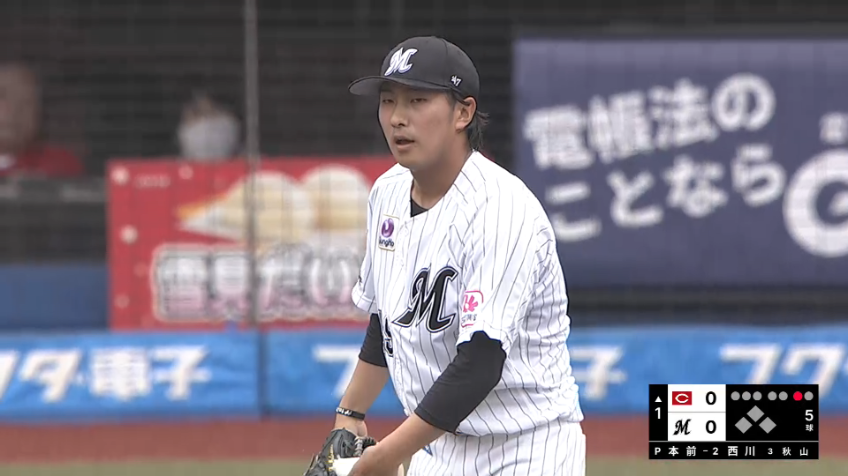 1回表・M本前郁也 今季初登板!! 先頭打者から空振り三振を奪う!!