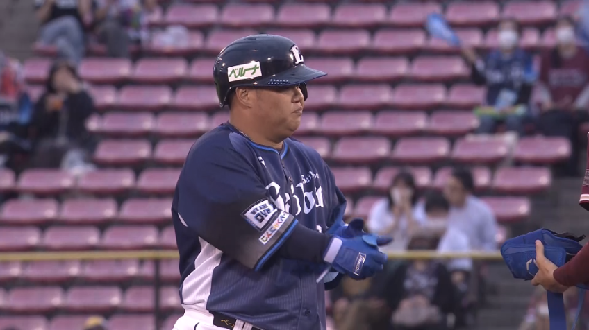 1回表・L渡部健人 センターへの先制タイムリー2ベースヒット!!