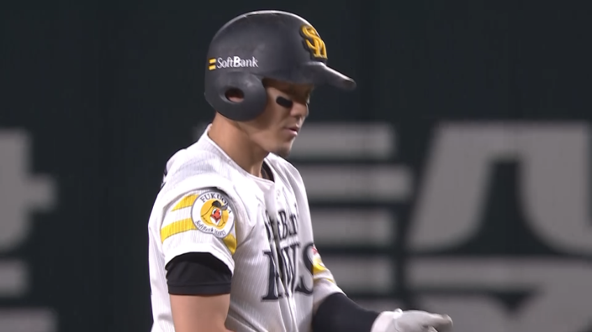 2回裏・H牧原大成 レフトへのタイムリー2ベースヒットを放つ!!