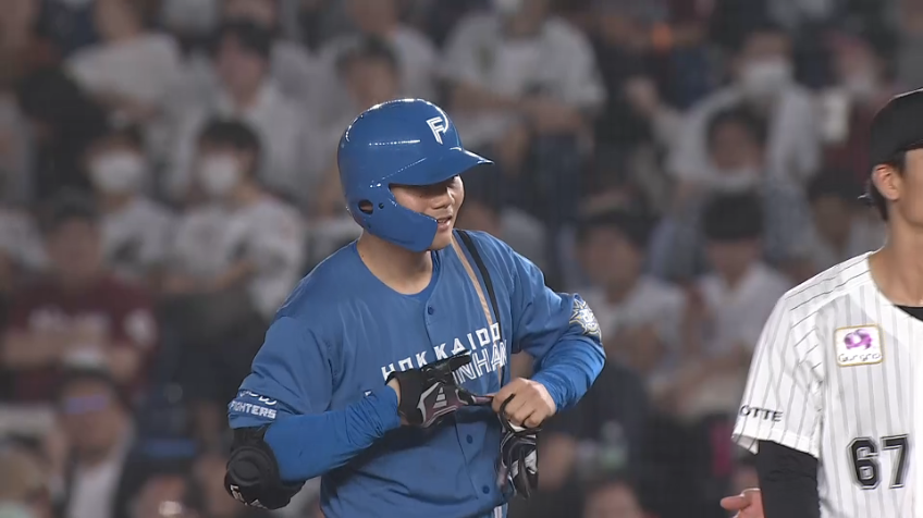 7回表・F清宮幸太郎 チャンスで決めた!! センターへのタイムリーヒット!!